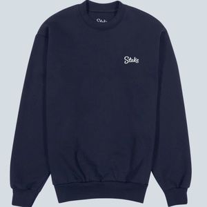 NWOT Stake- WHITE ON NAVY STAKE CREWNECK